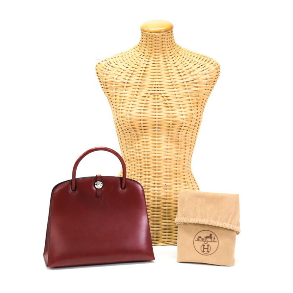 HERMES Dalvy MM Calf Leather D Handbag Rouge Ash Red